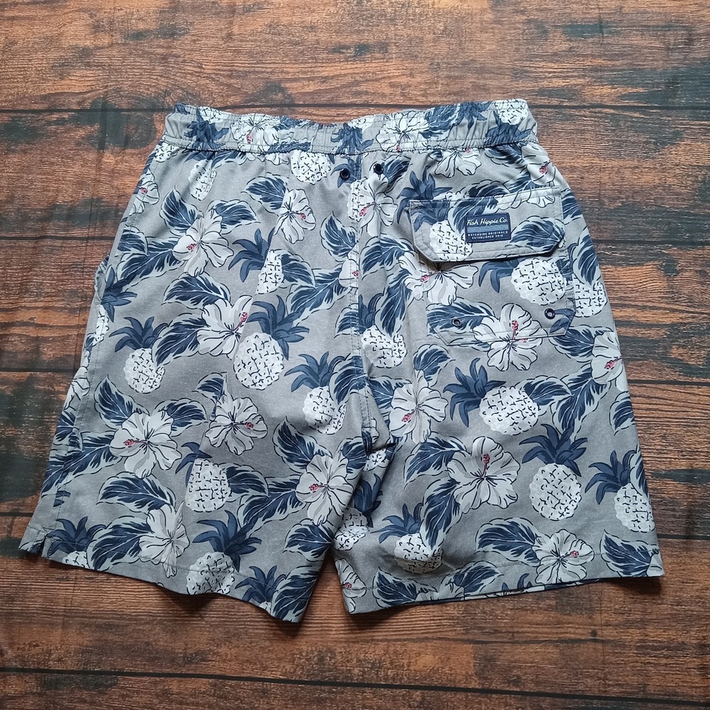 Fish Hippie Volley Short Men's Board Shorts Trunks Lined Drawstring Size Medium - Picture 2 of 8